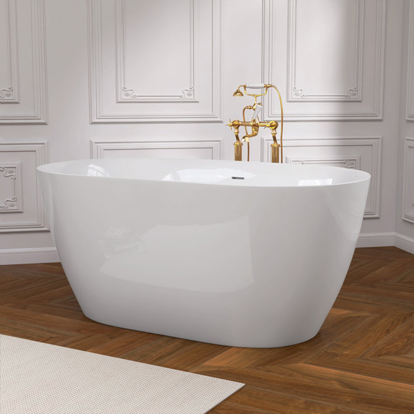 Stylish 51 Inch Acrylic Freestanding Bathtub Contemporary Soaking White